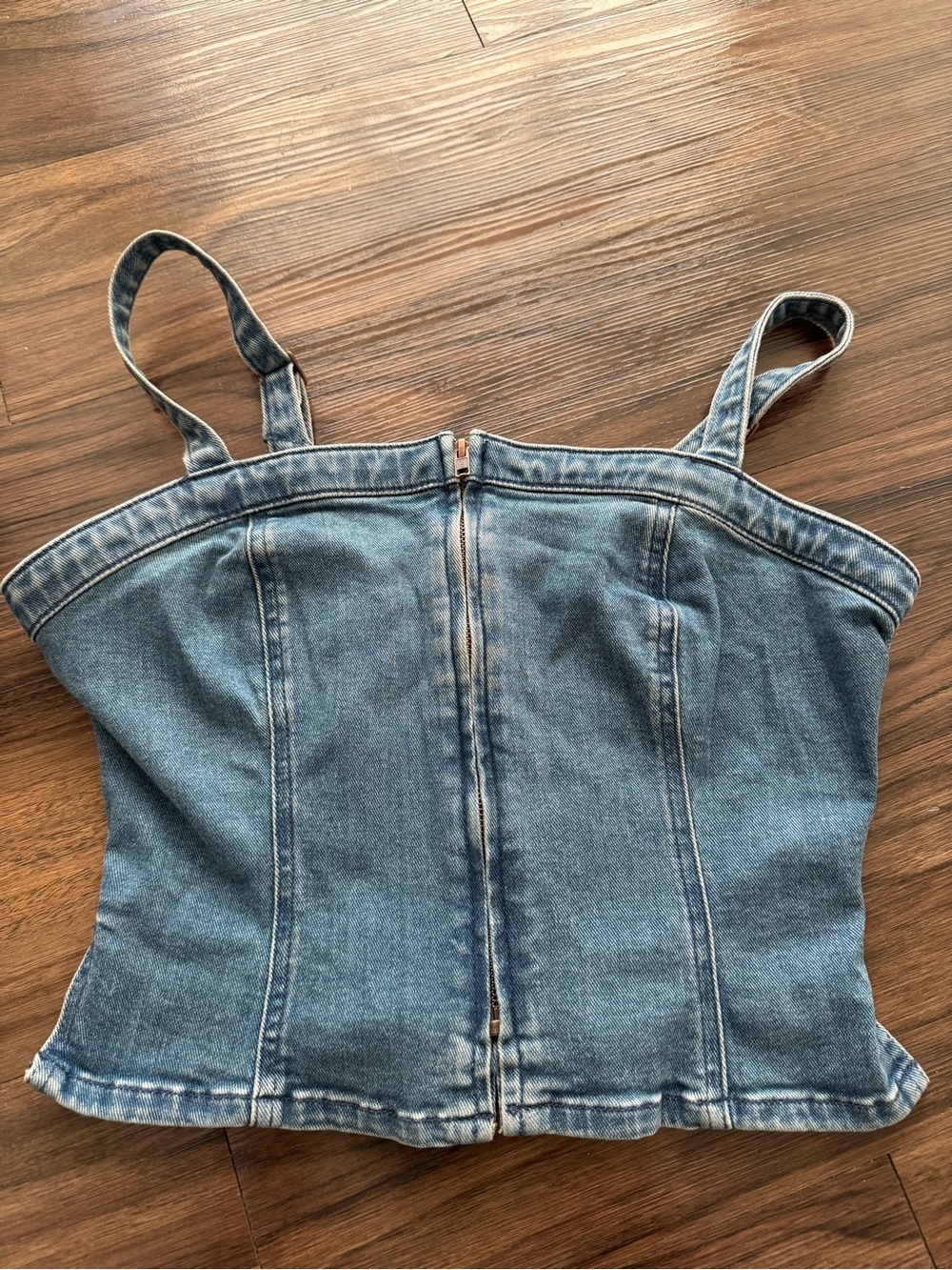 Denim Corset Tank Top - Blue